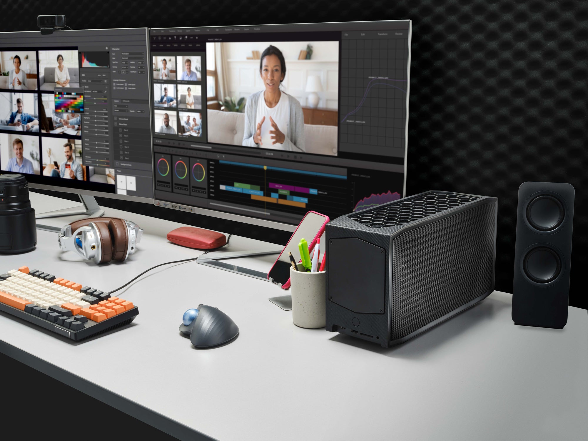 NUC-12 on Desk running a video editor